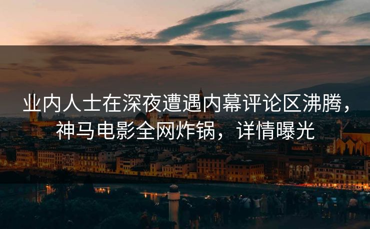业内人士在深夜遭遇内幕评论区沸腾，神马电影全网炸锅，详情曝光